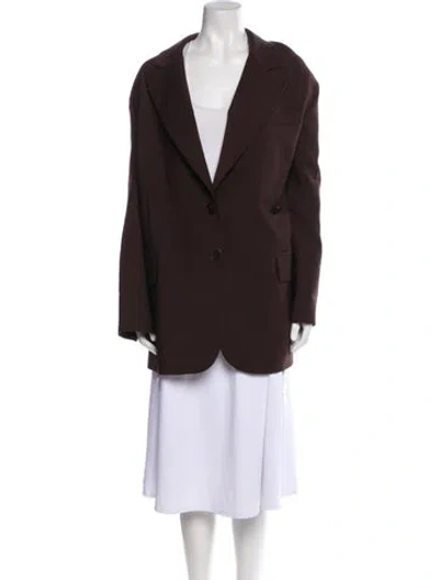 Pre-owned Tibi Peacoat In Brown