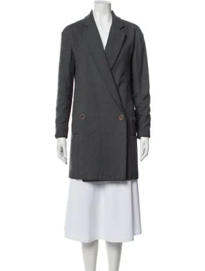 Pre-owned Tibi Peacoat In Gray