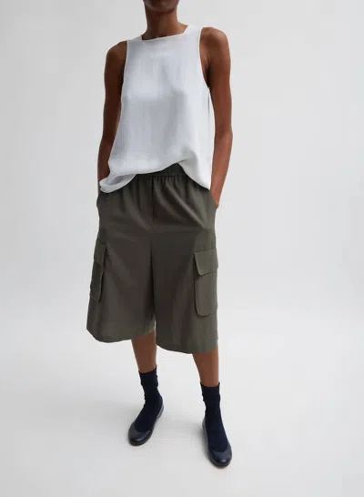 TIBI PEBBLE SABLE SQUARE NECK CROSS BACK TANK TOP IN WHITE