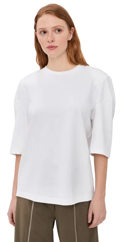 Tibi Perfect Hinged Sleeve Tee White In Red
