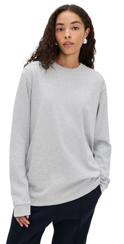 Tibi Perfect Long Sleeve T-shirt Heather Grey In Gray