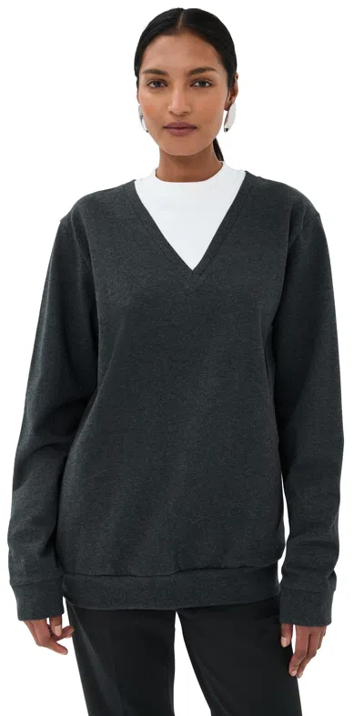 Tibi Perfect T-shirt Trompe L'oeil Top Grey Multi In Gray