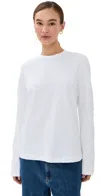 Tibi Perfect T-shirt With Gusset Elbow Sleeve White In White