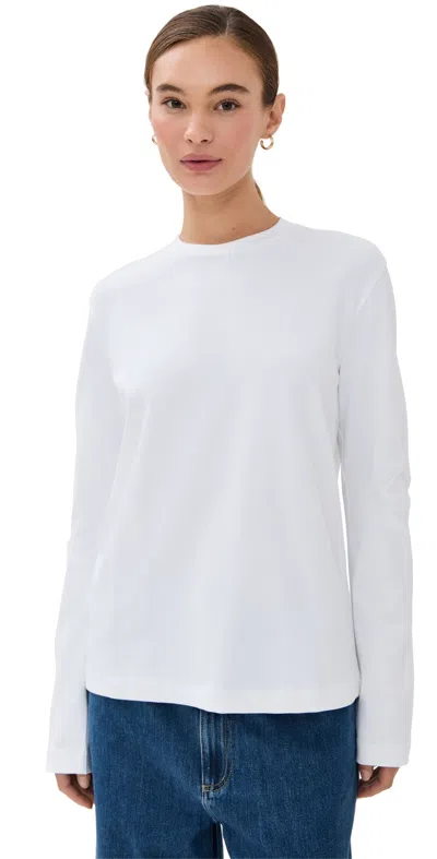 Tibi Perfect T-shirt With Gusset Elbow Sleeve White