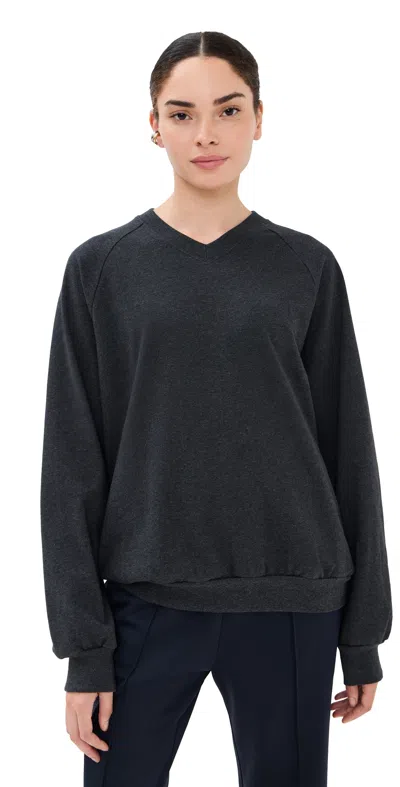 Tibi Perfect T Vintage Sweatshirt Charcoal Grey In Gray