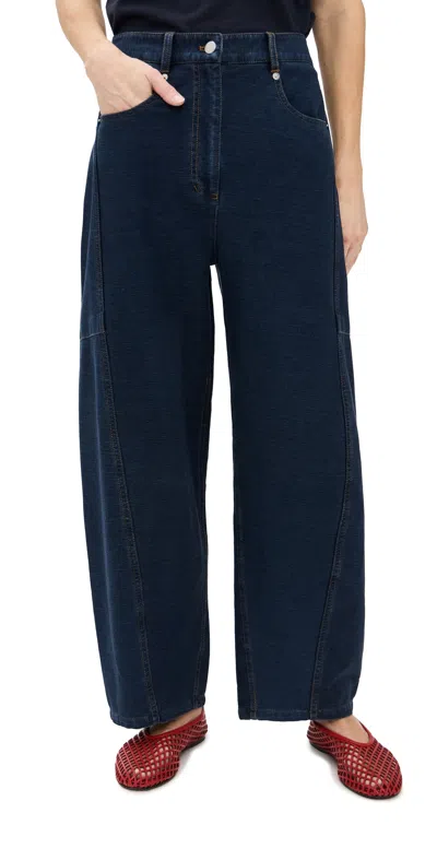 Tibi Petite Indigo Barre Denim Knit Sid Jeans Indigo