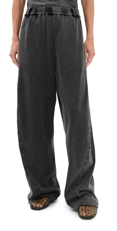 Tibi Petite Stretch Denim Knit Winslow Pants Black In Gray