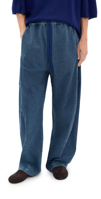 Tibi Petite Stretch Denim Knit Winslow Pants Classic Wash In Blue