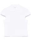 Tibi Pique Shrunken Polo Top In White