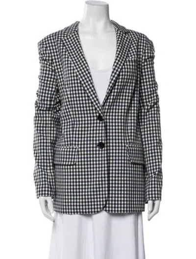 Pre-owned Tibi Plaid Print Blazer In Black