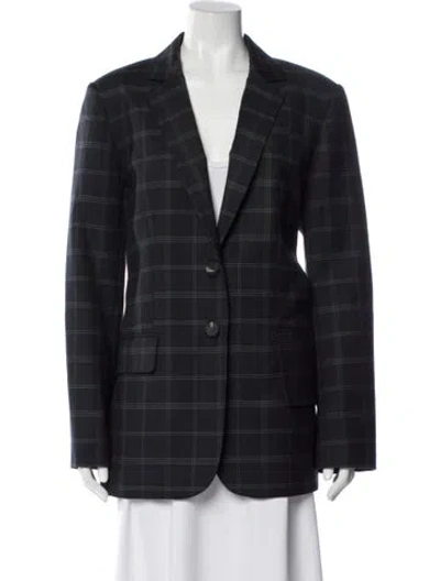 Pre-owned Tibi Plaid Print Blazer In Gray