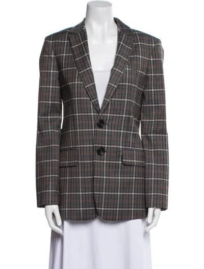 Pre-owned Tibi Plaid Print Blazer In Gray