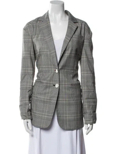Pre-owned Tibi Plaid Print Blazer In Gray
