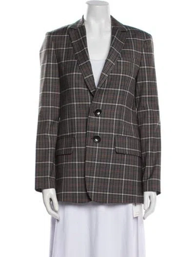 Pre-owned Tibi Plaid Print Blazer In Gray