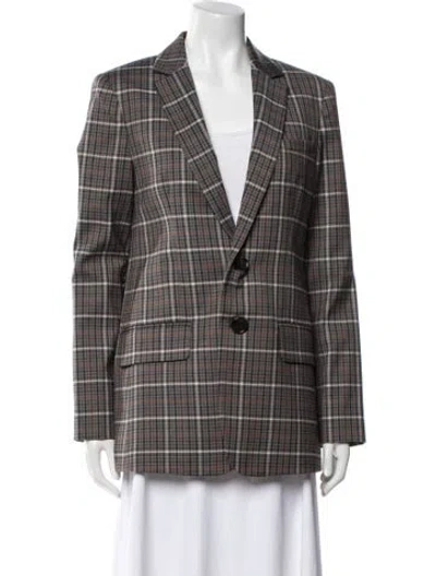 Pre-owned Tibi Plaid Print Blazer In Gray