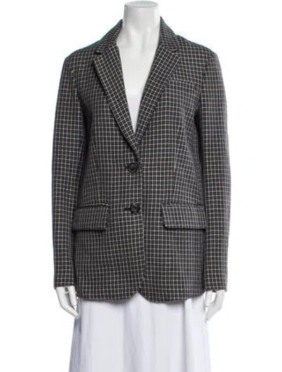 Pre-owned Tibi Plaid Print Blazer In Gray