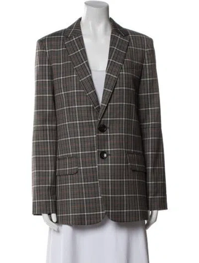 Pre-owned Tibi Plaid Print Blazer In Gray
