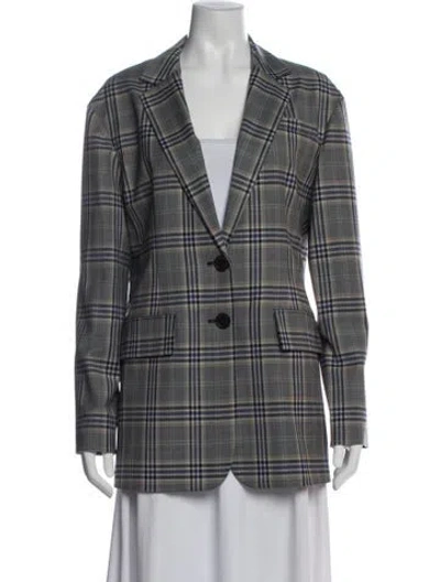 Pre-owned Tibi Plaid Print Blazer In Gray