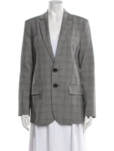 Pre-owned Tibi Plaid Print Blazer In Gray