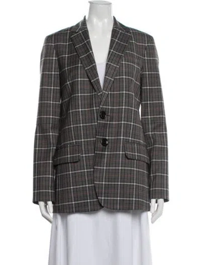 Pre-owned Tibi Plaid Print Blazer In Gray
