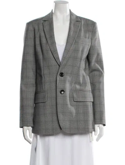 Pre-owned Tibi Plaid Print Blazer In Gray