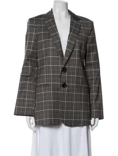 Pre-owned Tibi Plaid Print Blazer In Gray