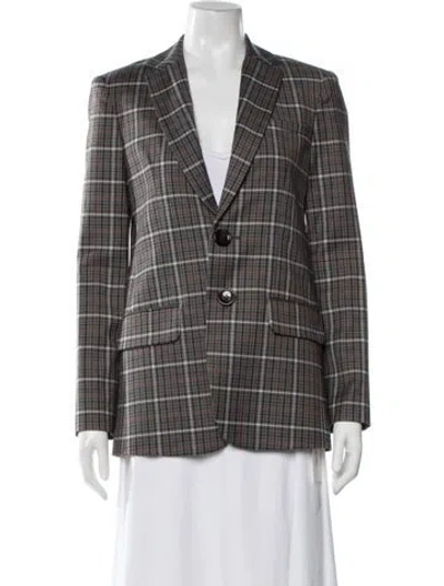 Pre-owned Tibi Plaid Print Blazer In Gray