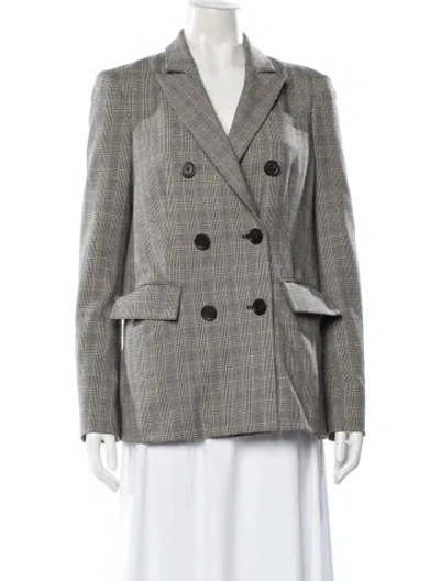 Pre-owned Tibi Plaid Print Blazer In Gray