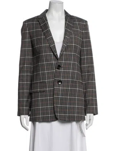 Pre-owned Tibi Plaid Print Blazer In Grey