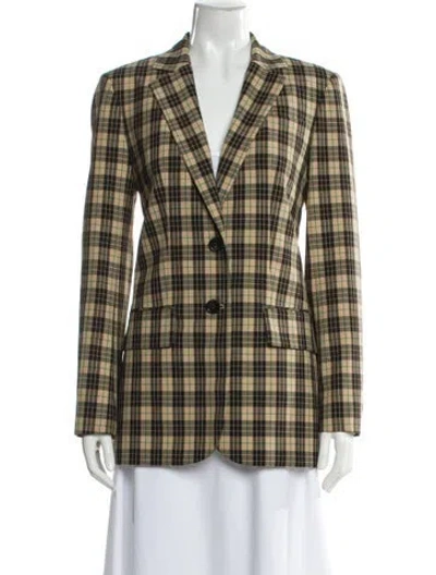 Pre-owned Tibi Plaid Print Blazer In Neutral