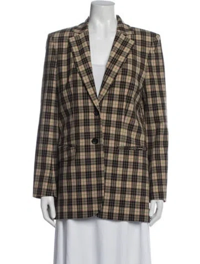 Pre-owned Tibi Plaid Print Blazer In Neutrals