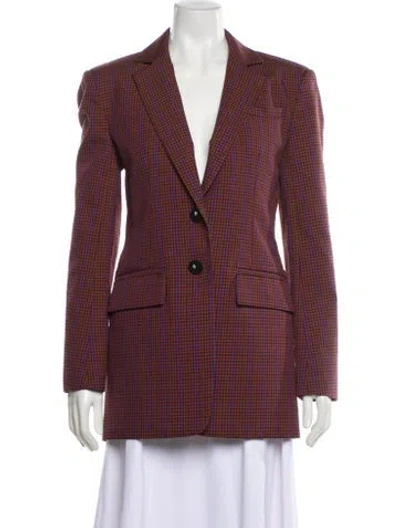 Pre-owned Tibi Plaid Print Blazer In Purple