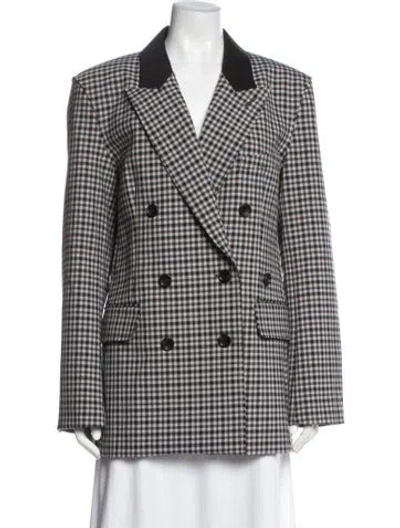 Pre-owned Tibi Plaid Print Blazer W/ Tags In Black