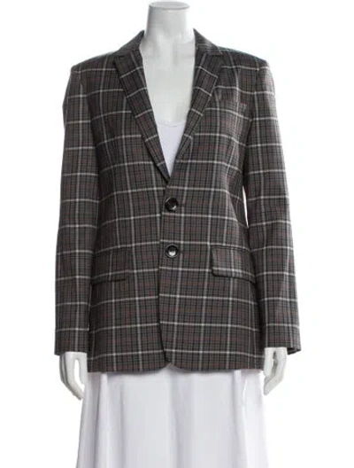 Pre-owned Tibi Plaid Print Blazer W/ Tags In Gray