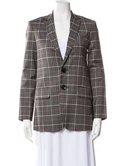 Pre-owned Tibi Plaid Print Blazer W/ Tags In Gray