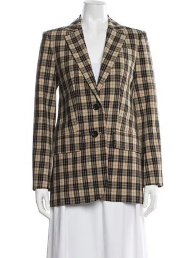Pre-owned Tibi Plaid Print Blazer W/ Tags In Neutral