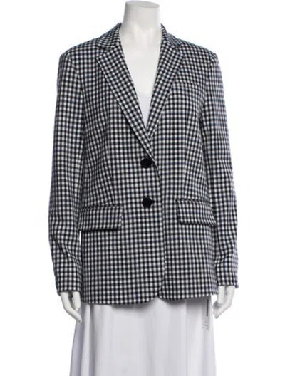 Pre-owned Tibi Plaid Print Blazer In White