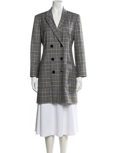 Pre-owned Tibi Plaid Print Coat In Grey