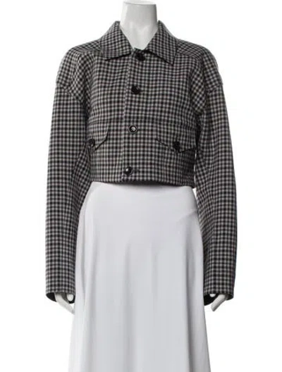 Pre-owned Tibi Plaid Print Evening Jacket In Multi