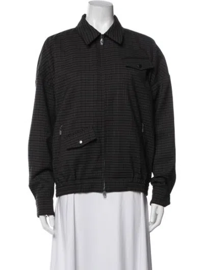 Pre-owned Tibi Plaid Print Jacket In Black