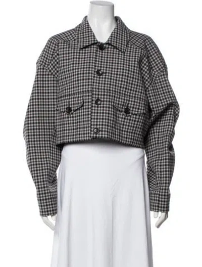 Pre-owned Tibi Plaid Print Jacket In Blue