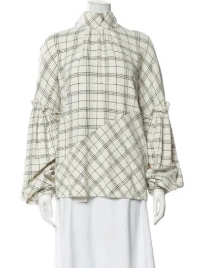 Pre-owned Tibi Plaid Print Jacket In Neutral