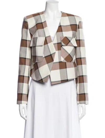 Pre-owned Tibi Plaid Print Jacket In Neutral