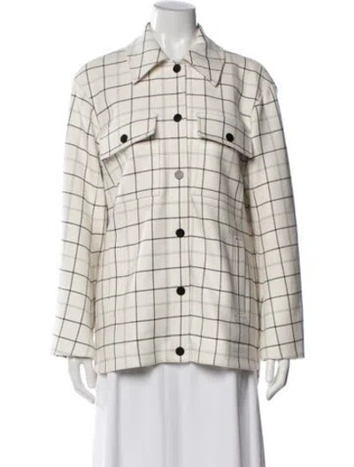 Pre-owned Tibi Plaid Print Jacket In Neutral