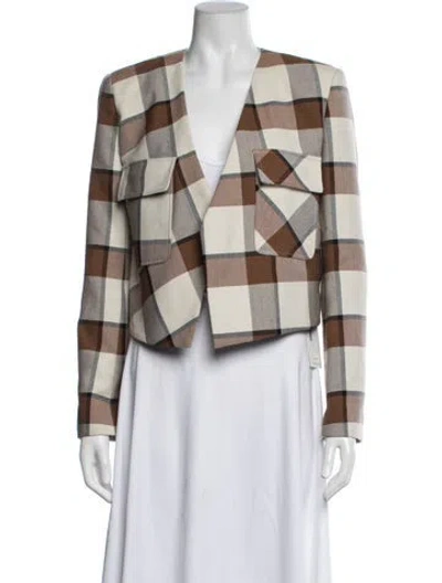 Pre-owned Tibi Plaid Print Jacket In Neutrals