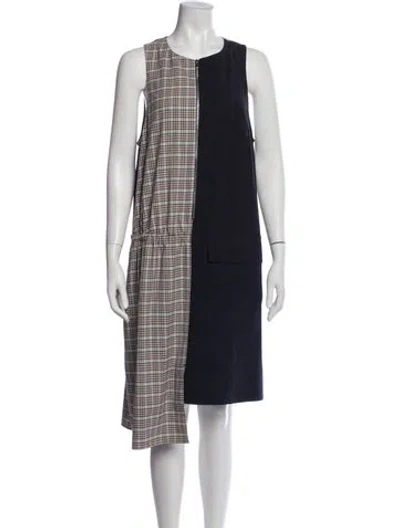 Pre-owned Tibi Plaid Print Knee-length Dress In Black