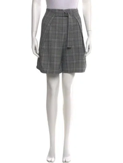 Pre-owned Tibi Plaid Print Knee-length Shorts In Green