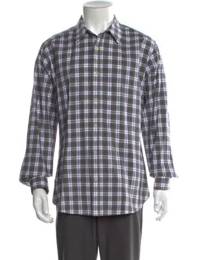Pre-owned Tibi Plaid Print Long Sleeve Shirt In Multi