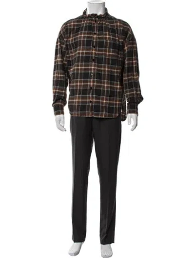 Pre-owned Tibi Plaid Print Long Sleeve Shirt In Multicolor