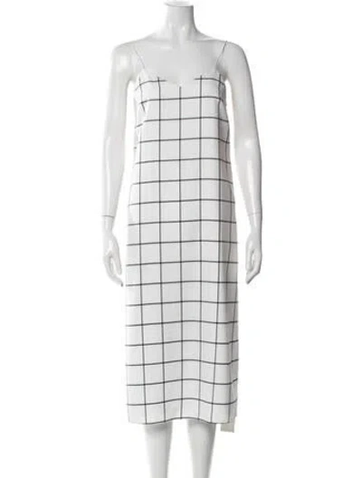 Pre-owned Tibi Plaid Print Midi Length Dress In Blue